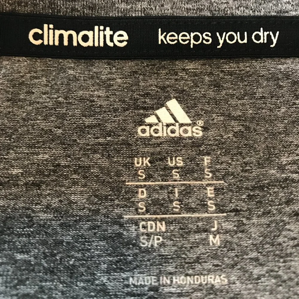Adidas Gray Performance T-Shirt S Climalite EUC Running Workout Keeps You Dry